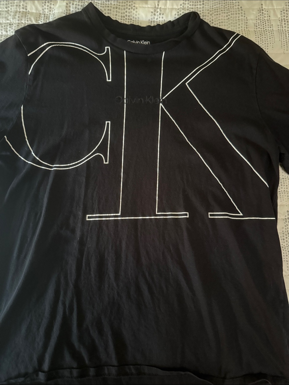 Calvin Klein Black Tee with Large CK Outline